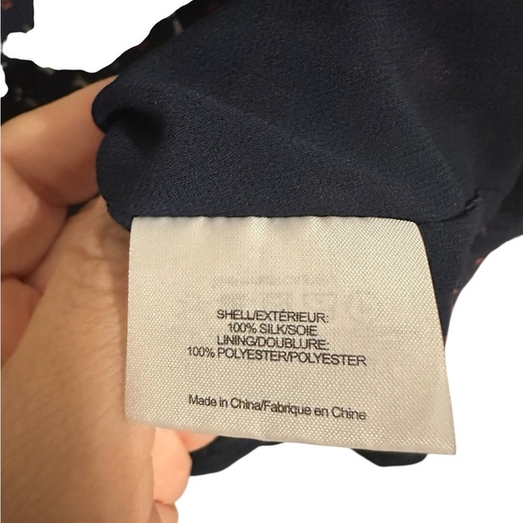 Tory Birch 100% Silk Womens Blouse Blue Floral Tunic Keyhole Neck Top Size 0 - Picture 6 of 6